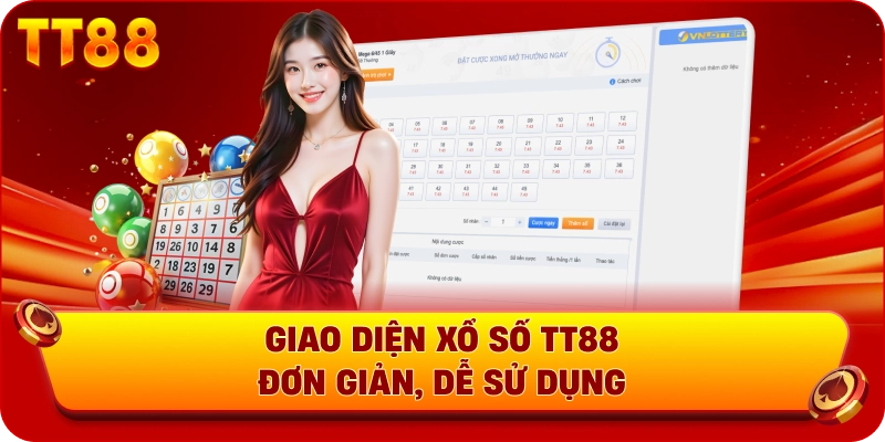 Giao diện xổ số TT88 đơn giản, dễ sử dụng